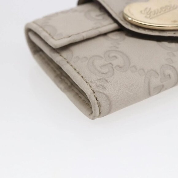 GUCCI Guccissima GG Canvas Key Case Leather White Auth - Picture 8 of 16